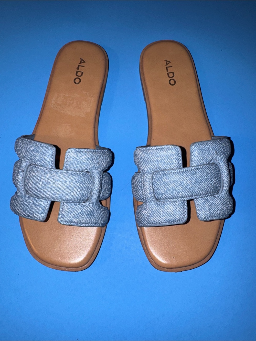 ALDO Women's Light Blue Denim Slide Sandals